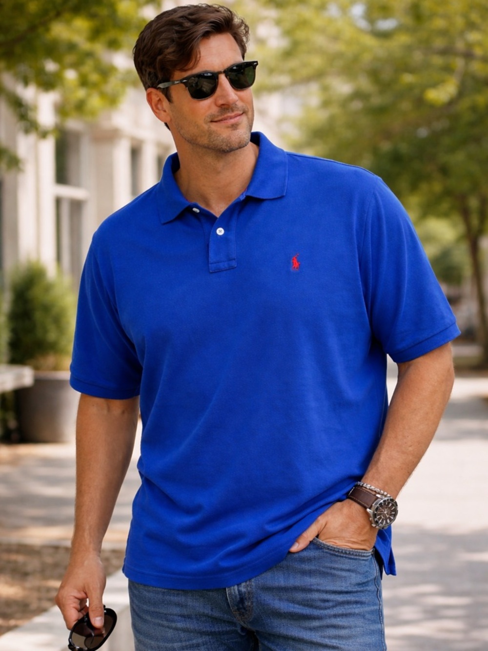 Polo Ralph Lauren Blue Polo Shirt Men’s XXL Classic Logo Short Sleeve Cotton